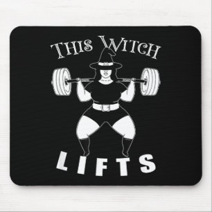 This Witch Lifts Squat Gym Lifting Halloween Mouse Pad