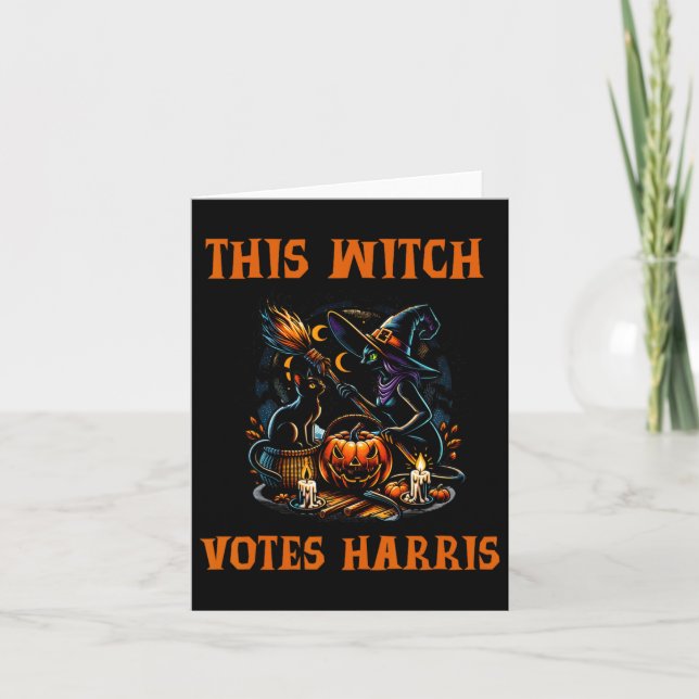 This Witch Votes Kamala Harris Halloween Spooky  Card (Front)