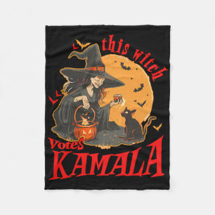 This Witch Votes Kamala Witchy Halloween Feminist Fleece Blanket