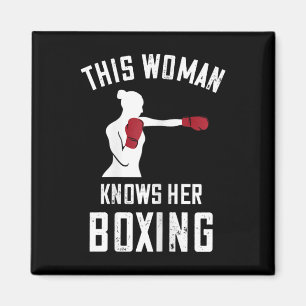 This Woman Knows Boxing Boxer Kickboxing Boxing Gl Magnet