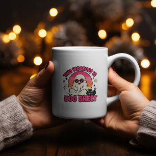 This Workout Is Boo Sheet Ghost Fitness Design Coffee Mug