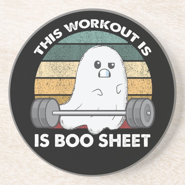 This Workout Is Boo Sheet Gym Ghost Halloween  Coaster (Front)