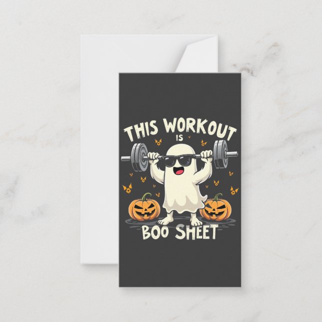 This Workout Is Boo Sheet Spooky Halloween Fitness Card (Front)