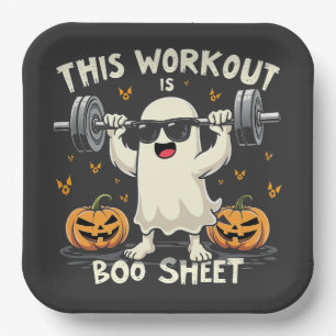 This Workout Is Boo Sheet Spooky Halloween Fitness Paper Plate