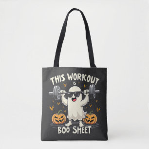 This Workout Is Boo Sheet Spooky Halloween Fitness Tote Bag