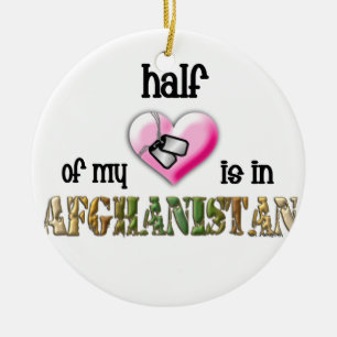 This year Half of my heart is in Afghanistan Ceramic Tree Decoration