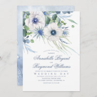Thistle Anemone Greenery Dusty Blue Wedding