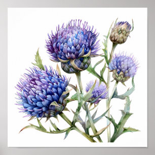 Thistle Art Print, Wildflowers Poster
