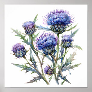 Thistle Art Print, Wildflowers Poster
