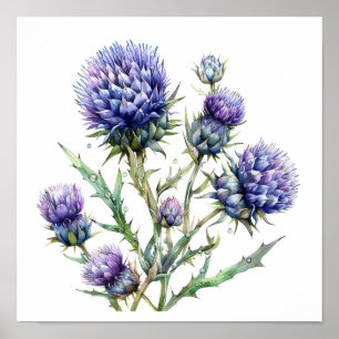 Thistle Art Print, Wildflowers Poster