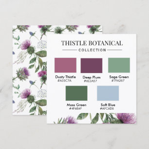 Thistle Botanical Colour Palette Card