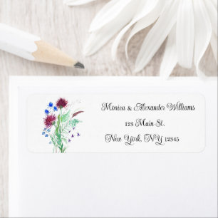 Thistle Botanical Watercolor Return Address Label