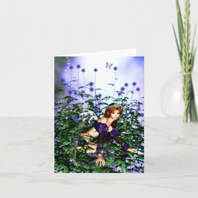 Thistle Fairie Blank Card (Front)