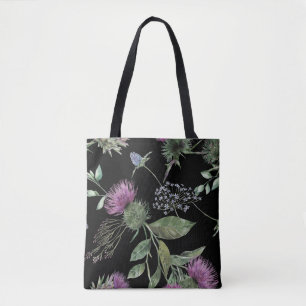 Thistle Floral Print  Tote Bag