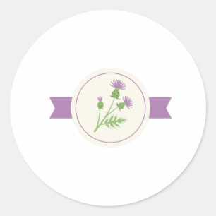 Thistle Flowers Classic Round Sticker