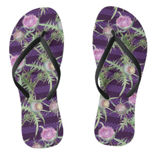 Thistle flowers thongs