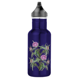 Thistle flowers violet 532 ml water bottle