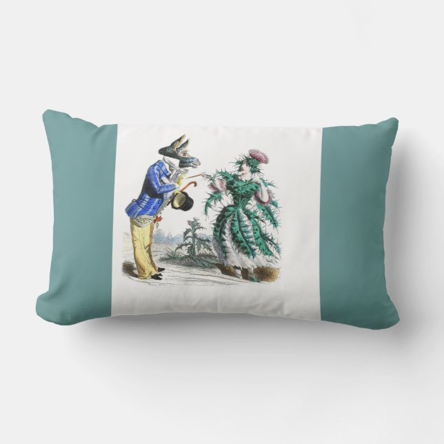 Thistle Lady Donkey Man Lumbar Cushion (Front)