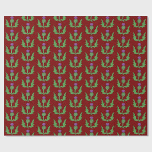 Thistle (on Red) Wrapping Paper