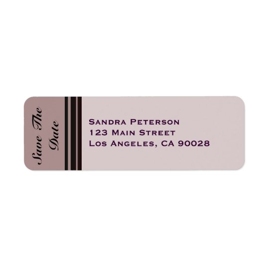 thistle plum striped Save the Date Return Address Label