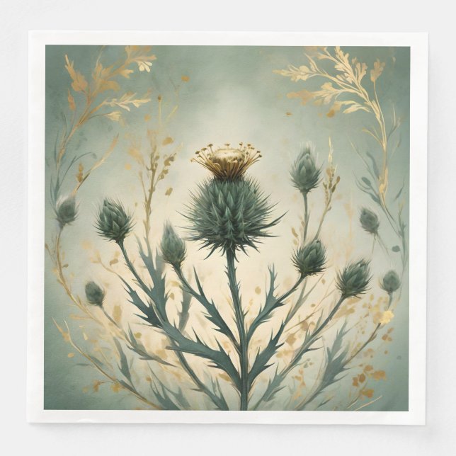 Thistle Print Paper Napkin (Front)
