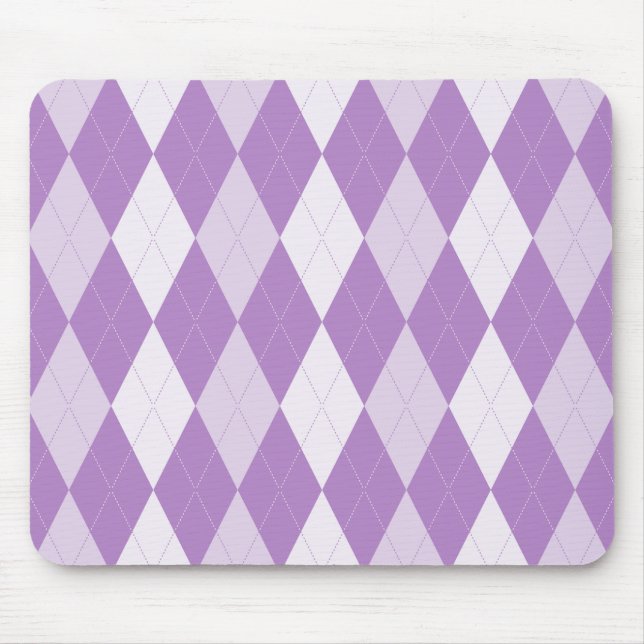 Thistle Purple Argyle Pale Violet Small Diamond Mouse Pad (Front)