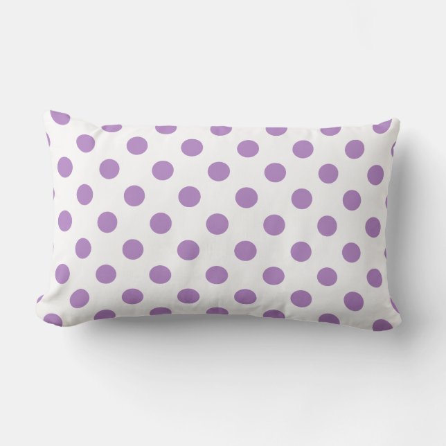 Thistle Purple Polka Dots Circles Lumbar Cushion (Front)