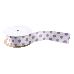 Thistle Purple Polka Dots Circles Satin Ribbon