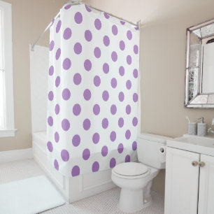 Thistle Purple Polka Dots Circles Shower Curtain