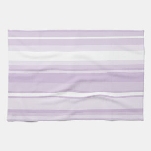 Thistle purple stripes tea towel