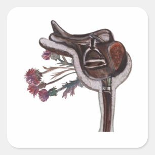 thistle saddle  square sticker