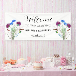 Thistle Scotland Flowers Rustic Elegant Wedding Banner
