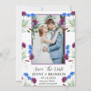 Thistle Scottish Elegant Modern Floral Photo  Save The Date