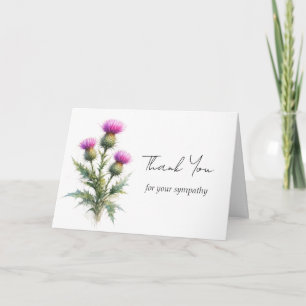 Thistle Sympathy Floral Funeral Thank you Invitation