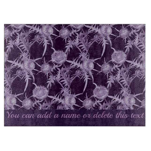 THISTLE violet flower pattern Cutting Board (Front)
