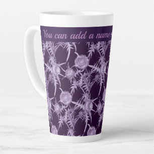 THISTLE violet flower pattern Latte Mug