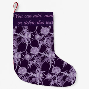 THISTLE violet flower pattern Small Christmas Stocking