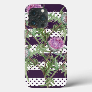 Thistle violet flowers iPhone 13 pro case