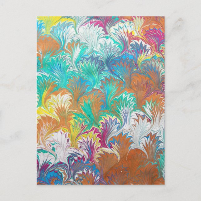 Thistle Water Marbling Postcard (Front)