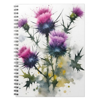 Thistle - Watercolor flowers Notebook