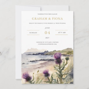 Thistle Watercolor Invitation