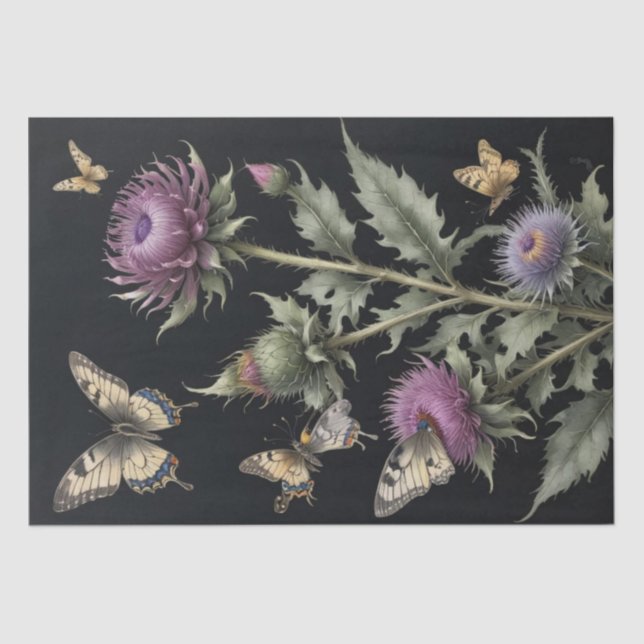 Thistles and Butterflies Tissue Paper (Front)