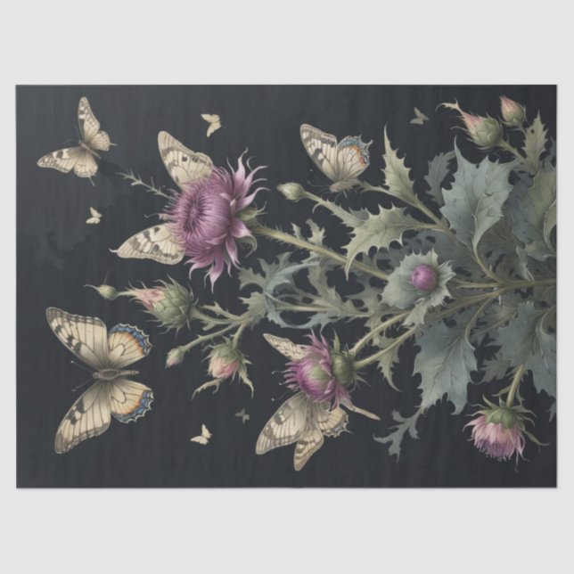Thistles and Butterflies Tissue Paper (Front)
