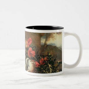 Thistles, flowers, reptiles and butterflies beside Two-Tone coffee mug