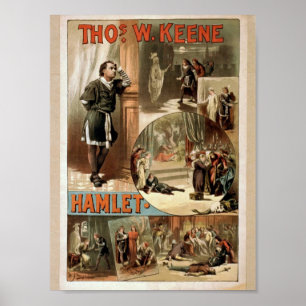 Tho' .W. Keene, Hamlet Retro Theatre Poster