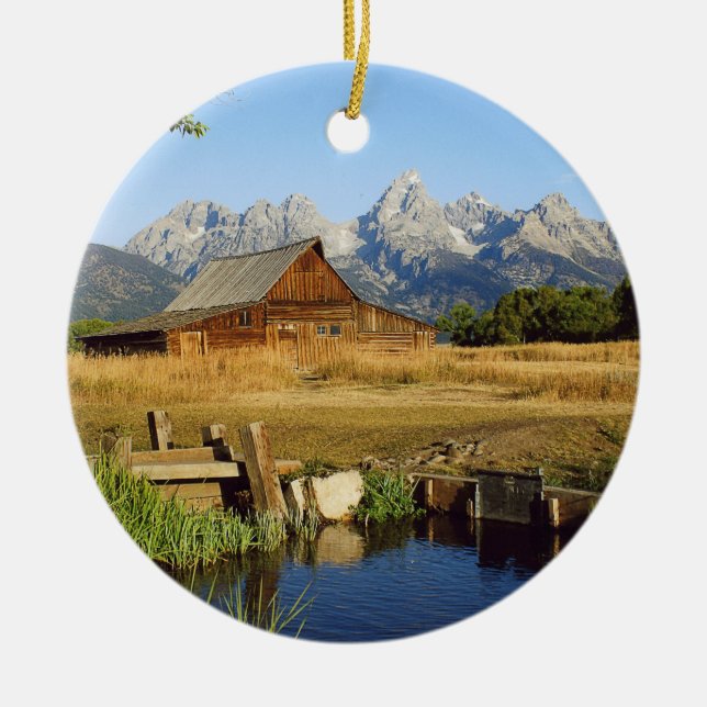 Thomas A. Moulton Barn Ceramic Ornament (Front)