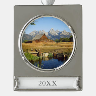 Thomas A. Moulton Barn Silver Plated Banner Ornament