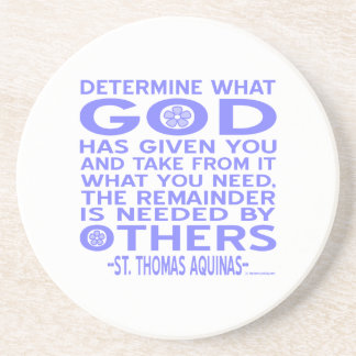 Thomas Aquinas God Given Light Blue Coaster