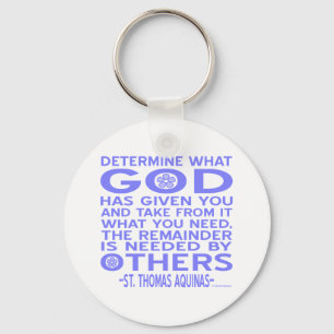 Thomas Aquinas God Given Light Blue Key Ring