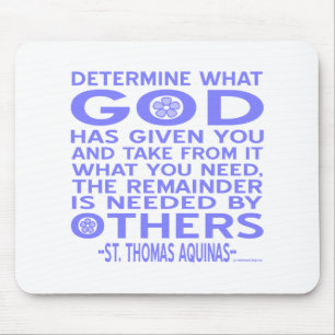 Thomas Aquinas God Given Light Blue Mouse Pad